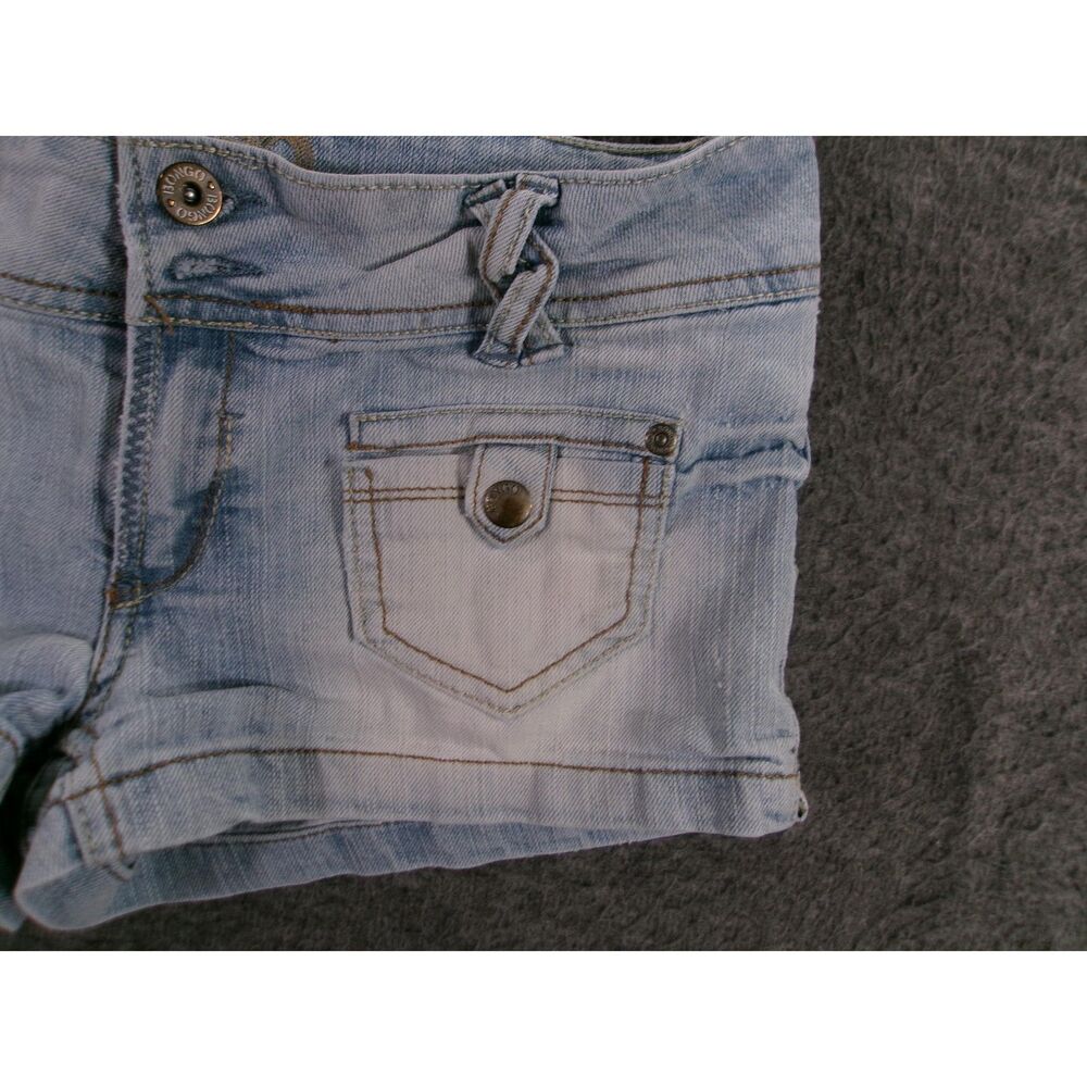 Bongo Shorts Women 7 Blue Jorts Distressed Biker Daisy Duke Booty Y2K - Picture 2 of 12